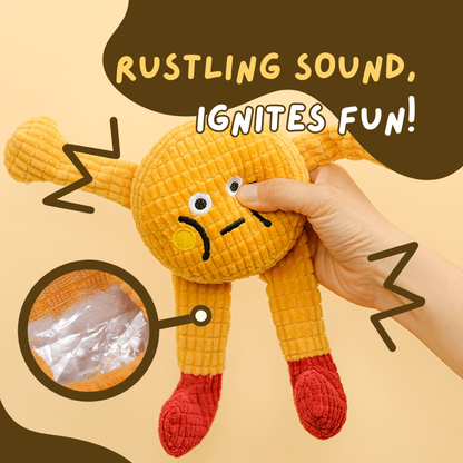 Squeaky pet toy that cleans teeth